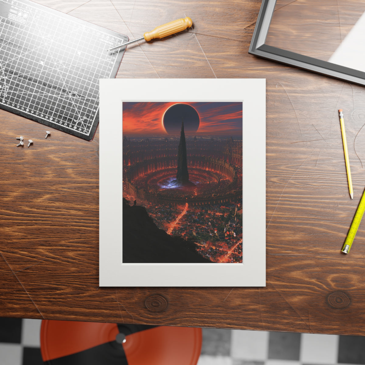 Surreal Eclipse Cityscape Fine Art Print