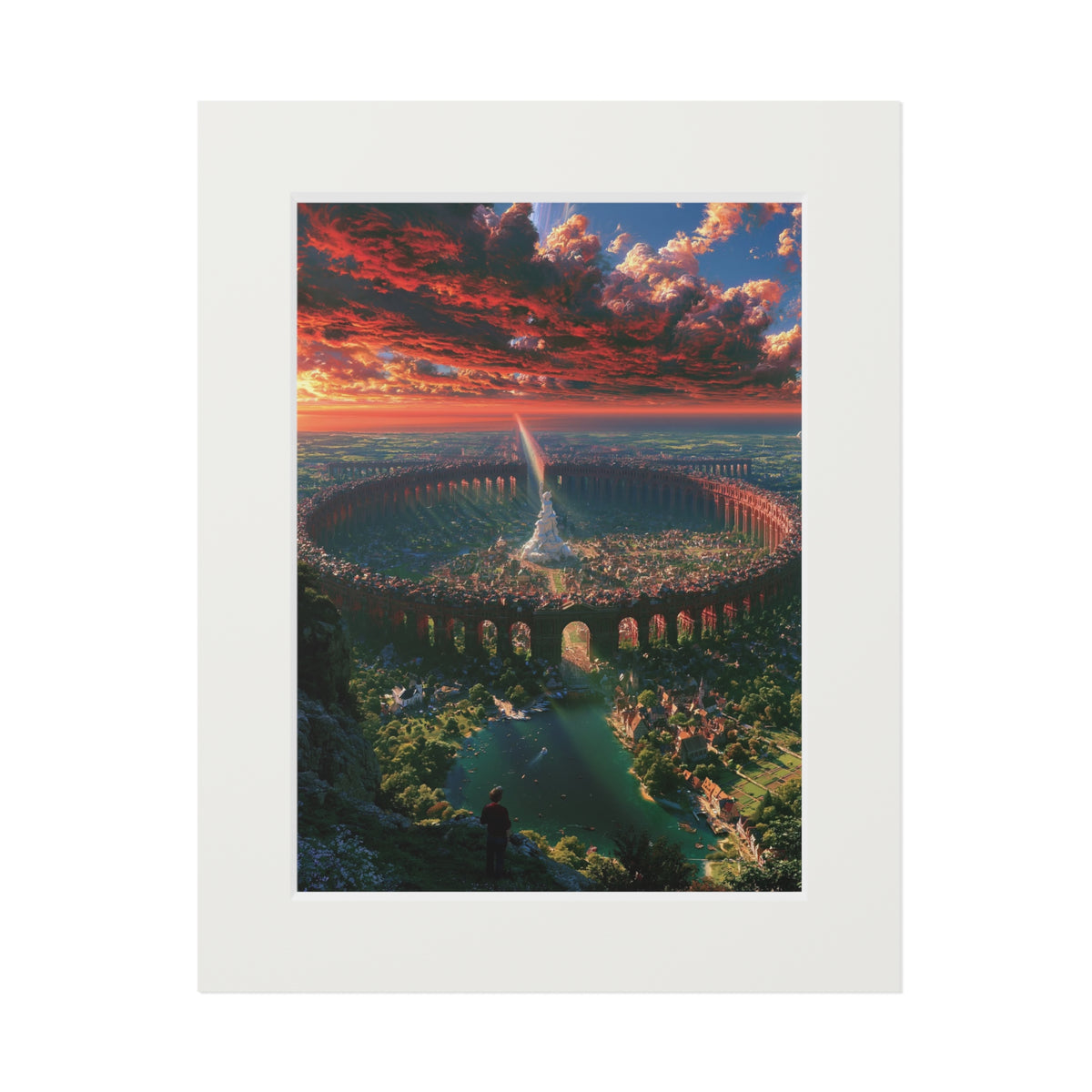 Sunset Colosseum Scene Fine Art Print