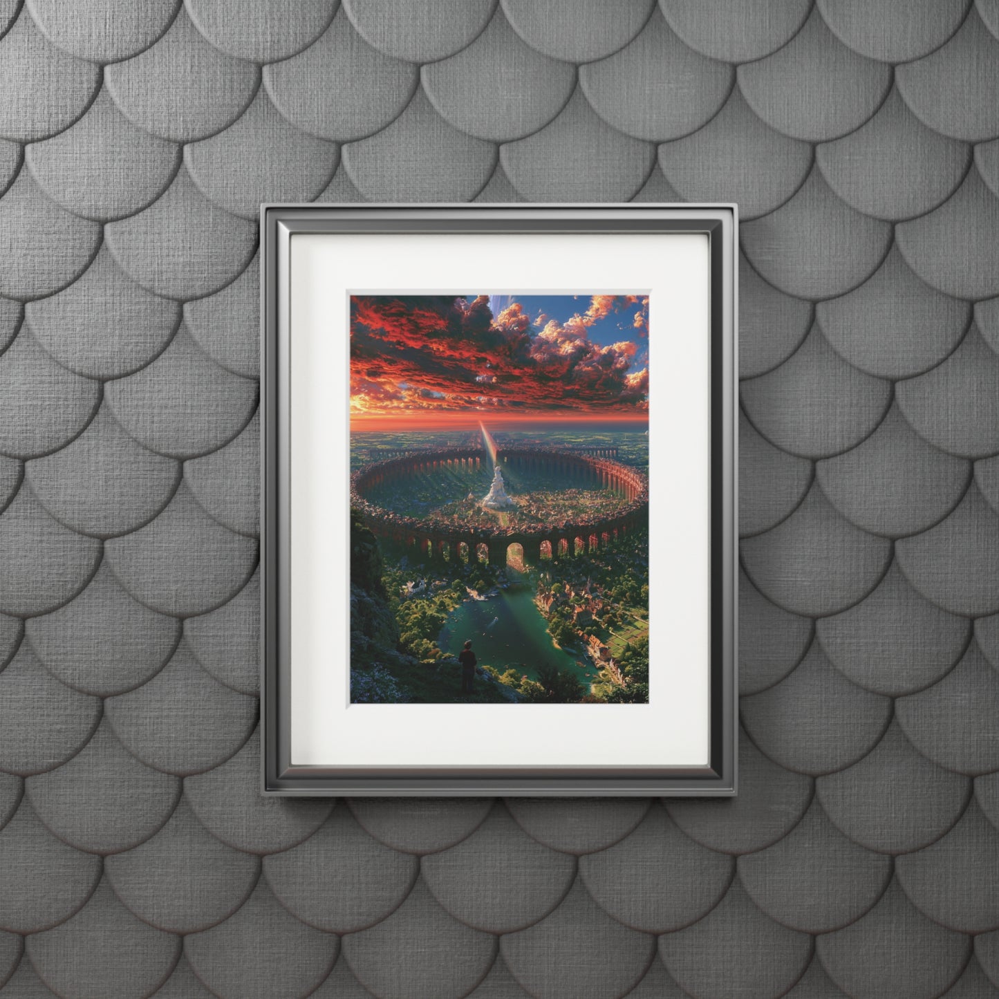 Sunset Colosseum Scene Fine Art Print